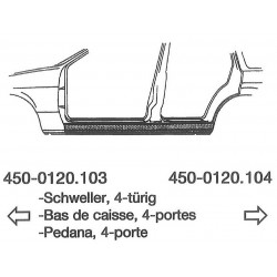 Tôle de réparation Bas de caisse gauche, 4-portes
