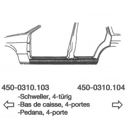 Reparaturblech Schweller Rechts 4 Türig